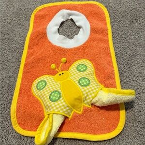 Orange Butterfly Baby Bib